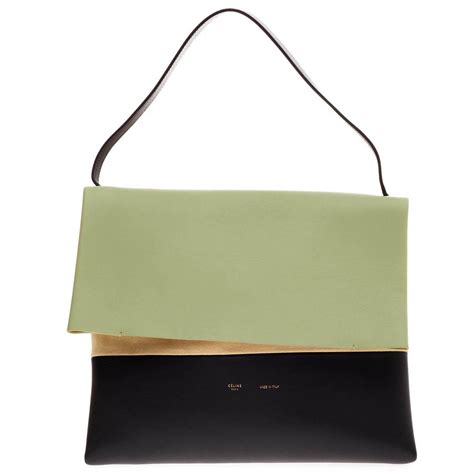 celine green black cream all soft|Celine green purses.